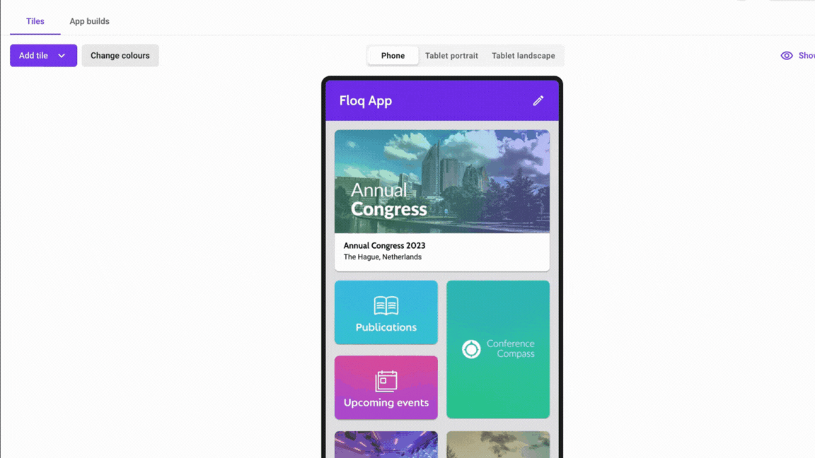 Set up the Floq mobile app tiles